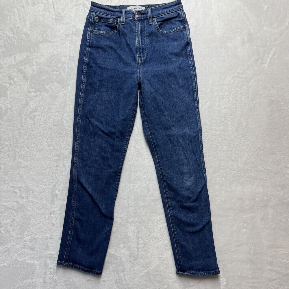 Denim Forum High Rise Slim Angelica Jeans Womens Size 28 Organic‎ Cotton Blue